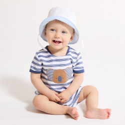 أفرول قصير مقلم للصبي الرضيع عليه صورة حيوان الكوالا والحوت